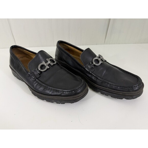 Salvatore Ferragamo Horsebit Men’s Leather Loafers Black Slip On 13 D Luxury main image 8
